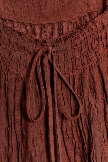 ROBE LONGUE AVEC RAMIE ZW COLLECTION - Marron de Zara - Image 7