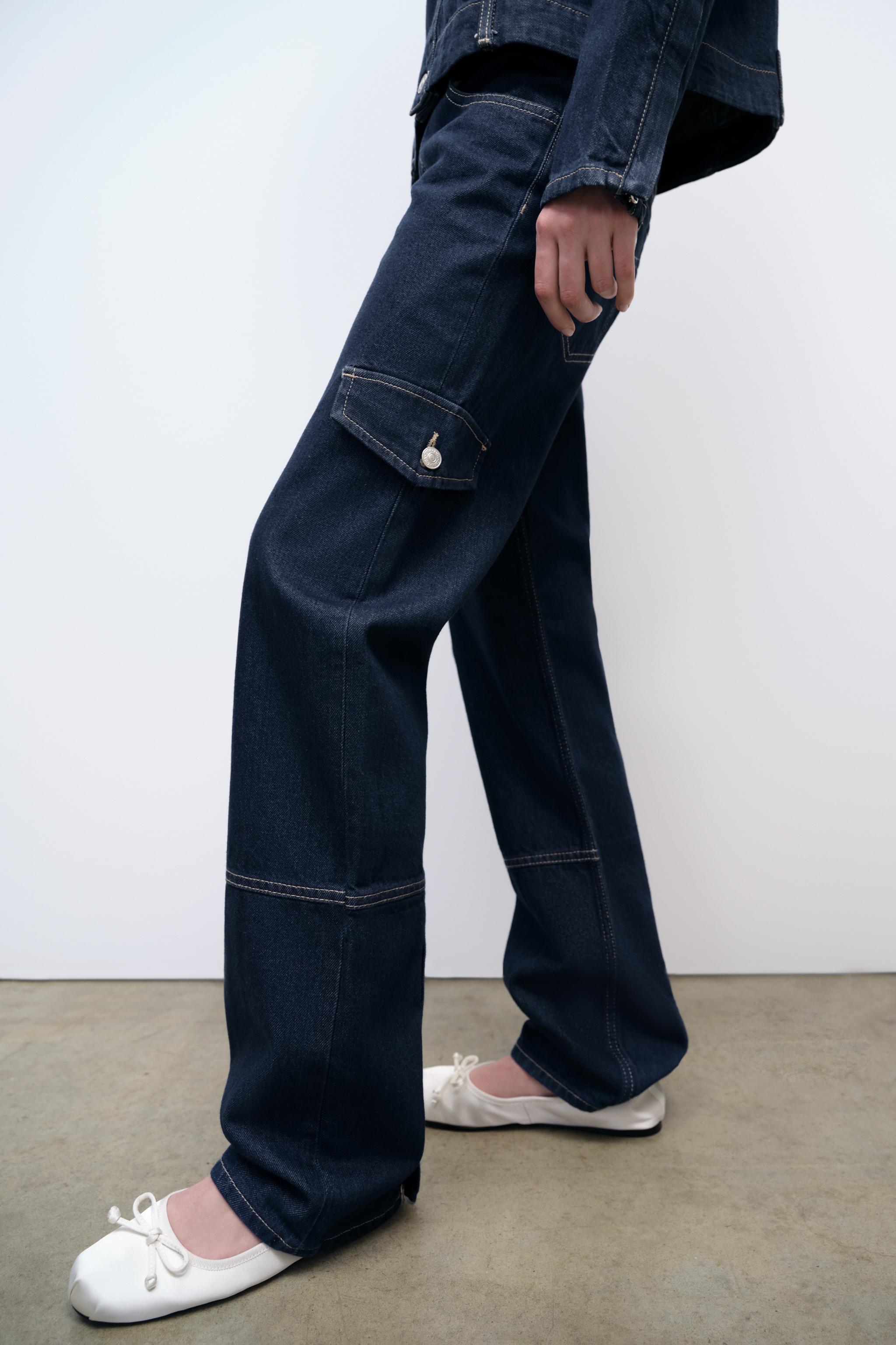 Zara skinny cargo jeans - Depop
