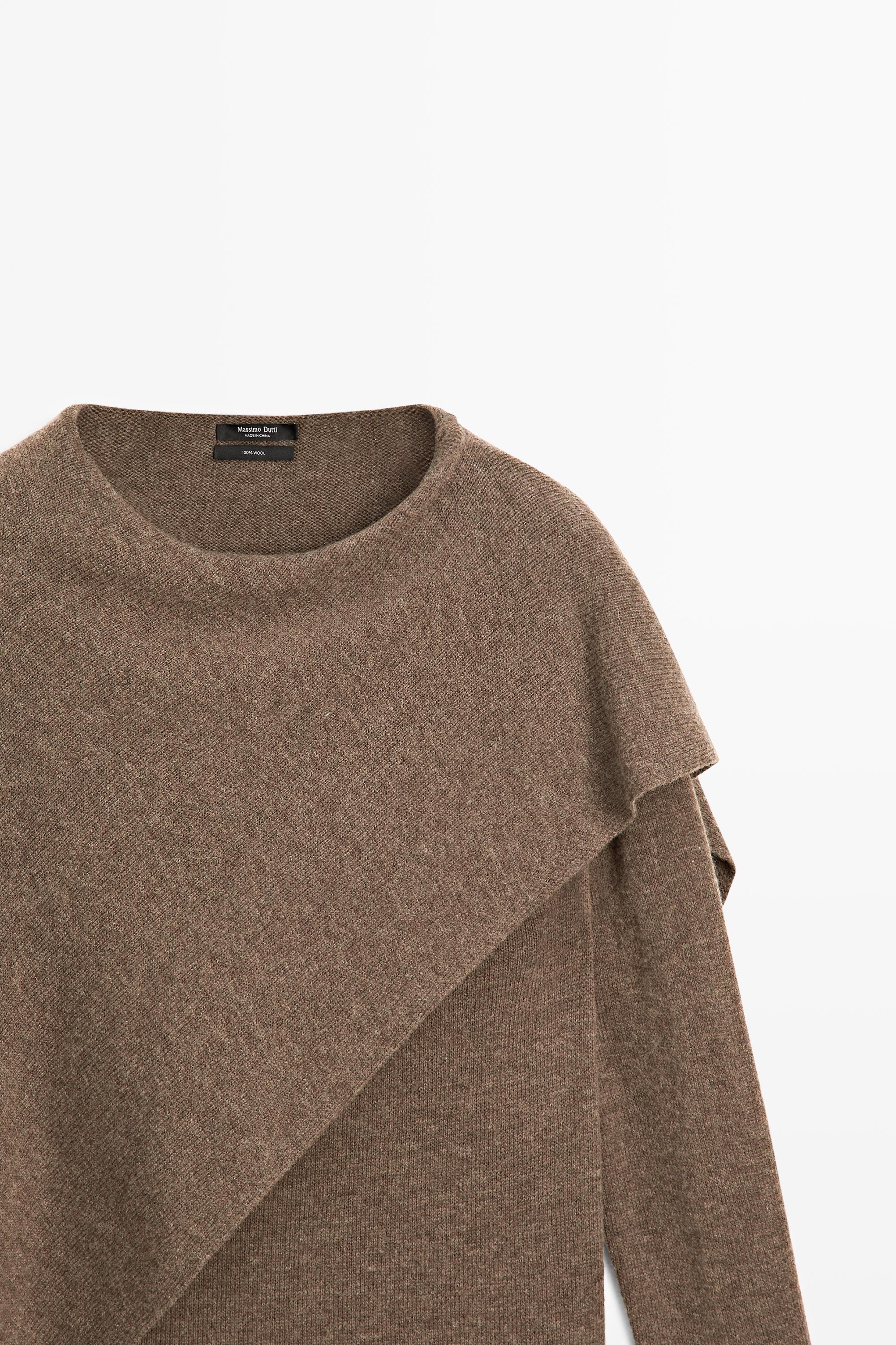 Pull cape en maille 100 % laine