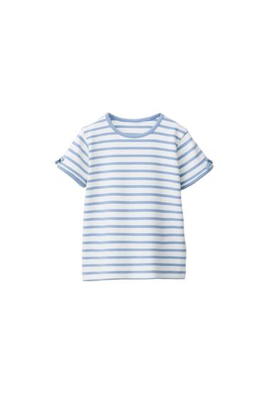 تيشرت RIB مخطط بأشرطة معقودة - خطوط الخاص بـ Zara