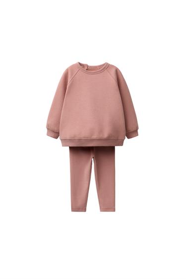 CONJUNTO SUDADERA Y LEGGING LISO - Rosa tiza de Zara