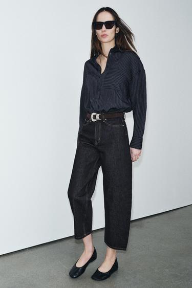 ZW COLLECTION TAPERED MID-WAIST JEANS - Blue by Zara