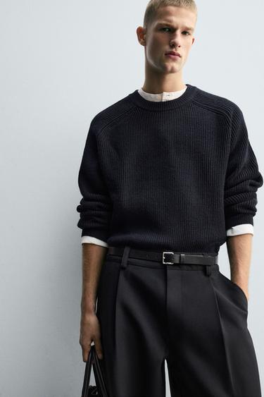 PULL STRUCTURÉ COUPE BOXY - Bleu marine foncé de Zara - Image 5