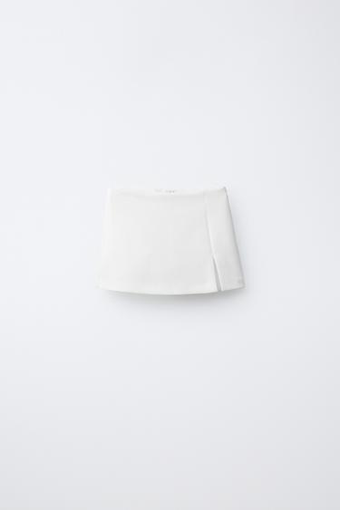 GONNA BERMUDA TINTA UNITA - Bianco sporco di Zara