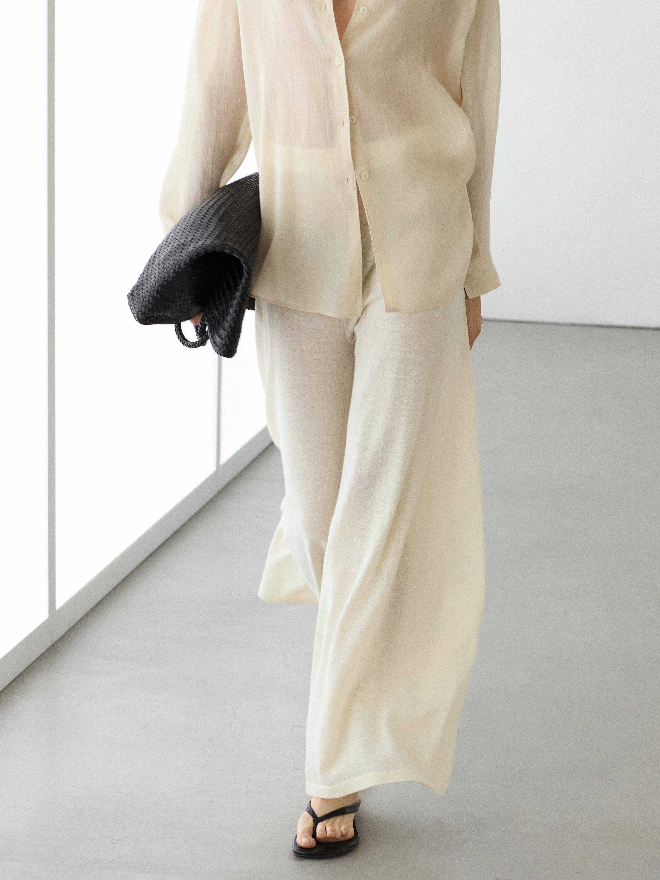 Total look wide-leg flowing trousers — Yellow