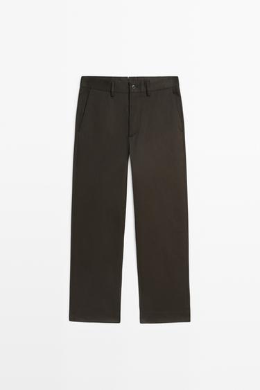 Zara 100% cotton wide-leg pants - Brown