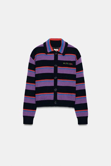 FRUIT OF THE LOOM™ STRIPED CARDIGAN — Multicolored 2