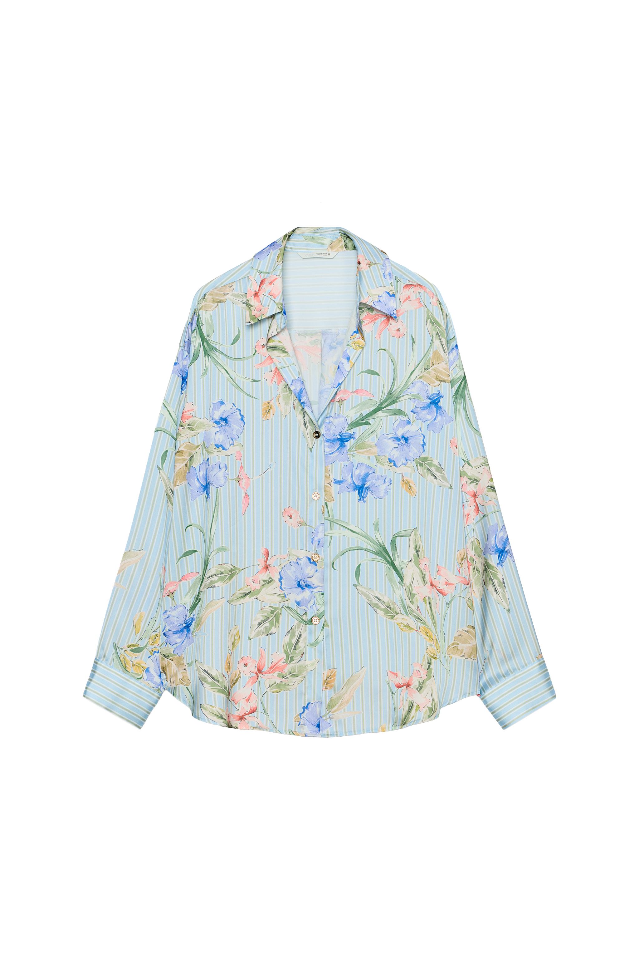 FLORAL PRINT SATIN EFFECT SHIRT - Multicolored | ZARA United States