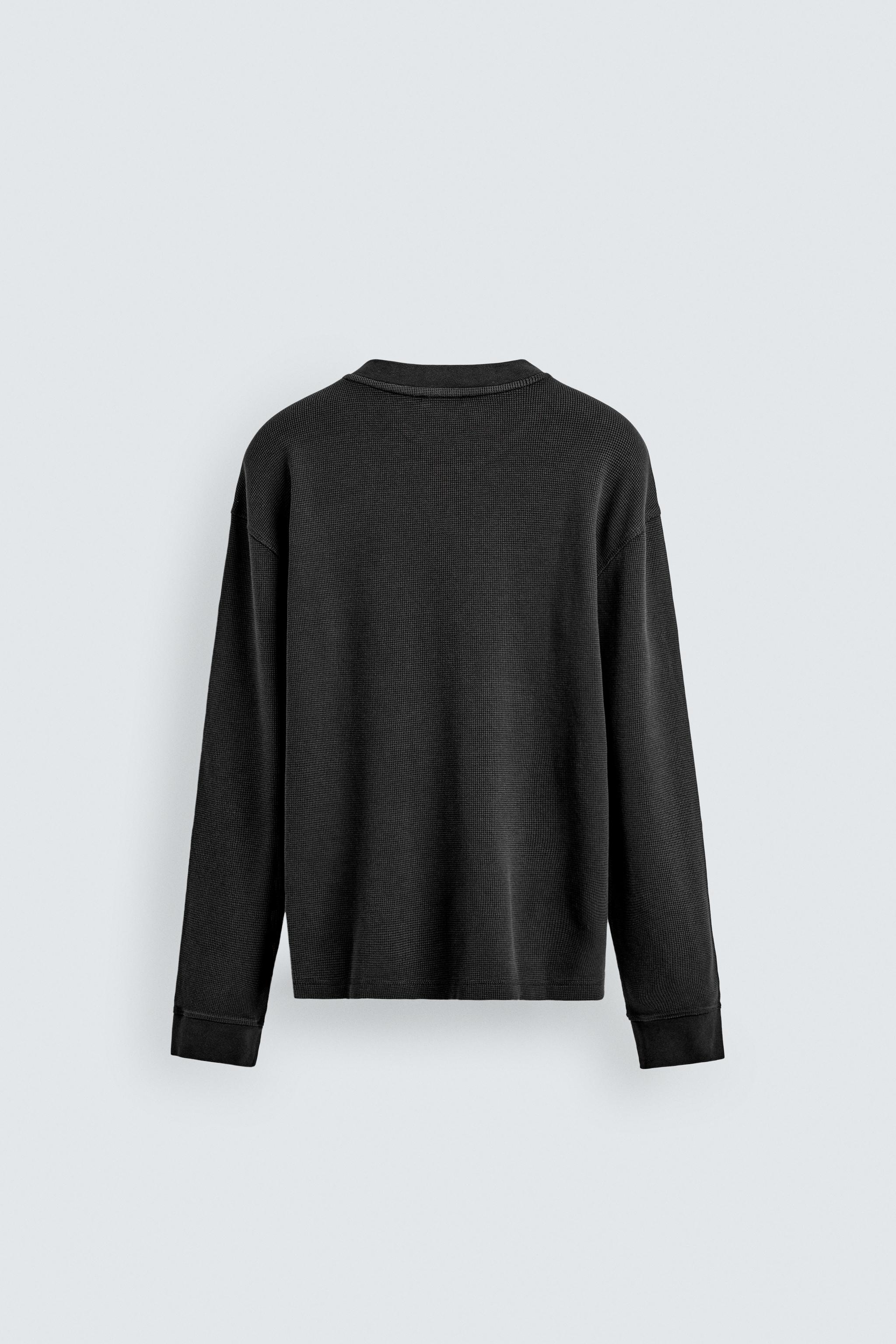 WAFFLE KNIT HENLEY SHIRT