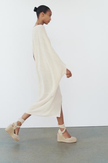 LACE UP CROCHET WEDGES - Ecru White by Zara - Image 0