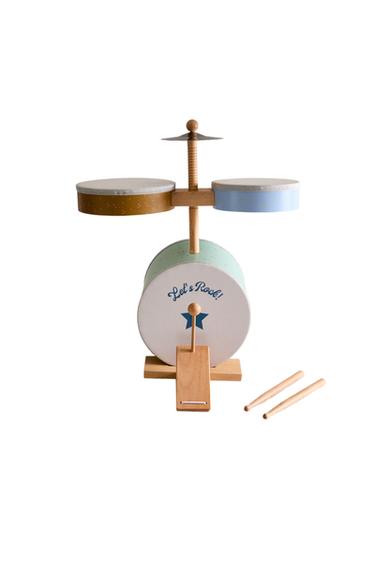 KIDS' WOODEN TOY DRUM SET INSTRUMENT - Multicoloured by Zara