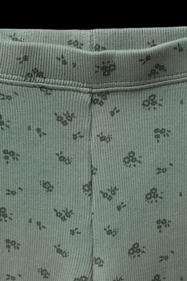 Zara FLORAL SWEATSHIRT AND LEGGINGS SET - Washed green