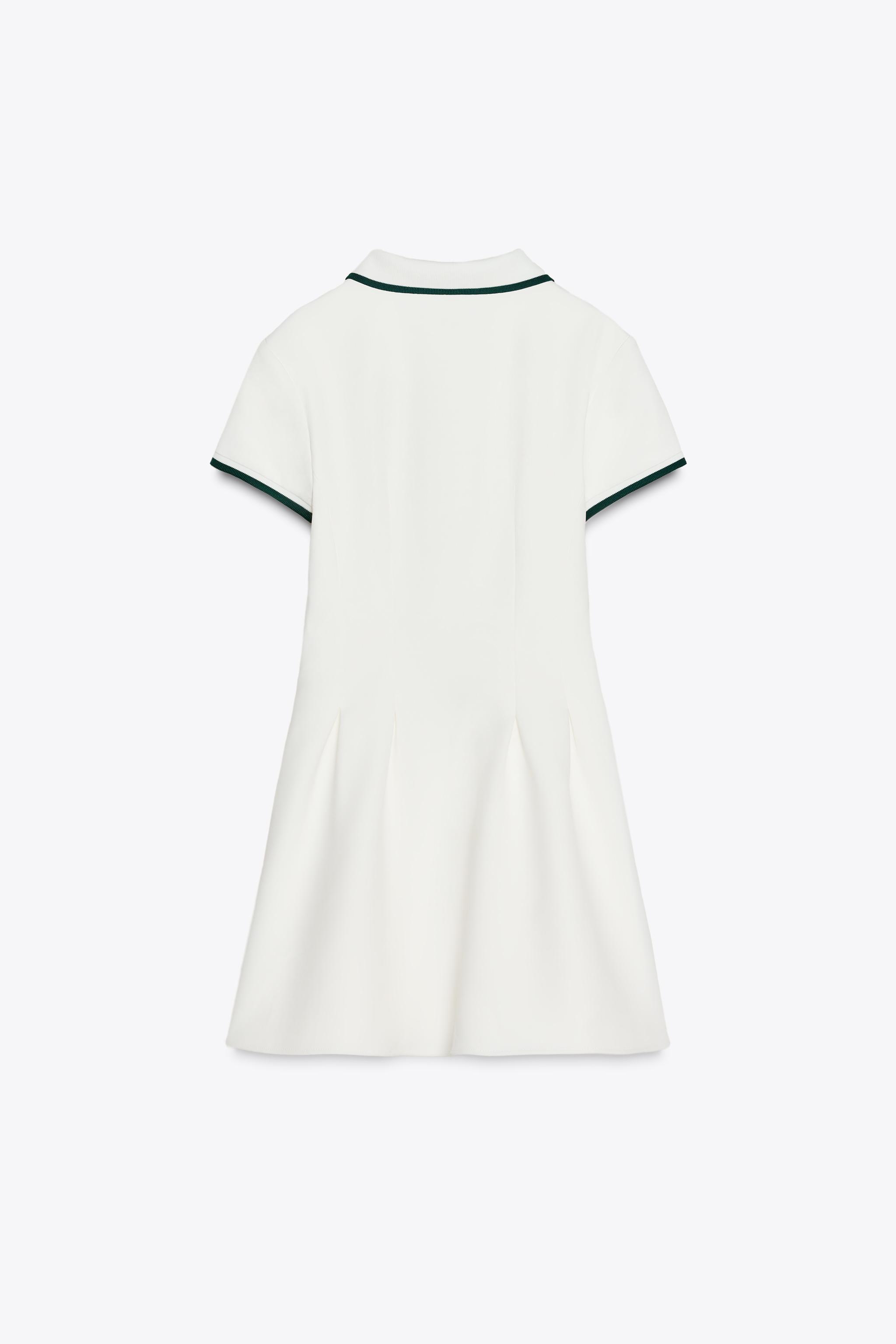 SHORT RIBBED GODET DRESS