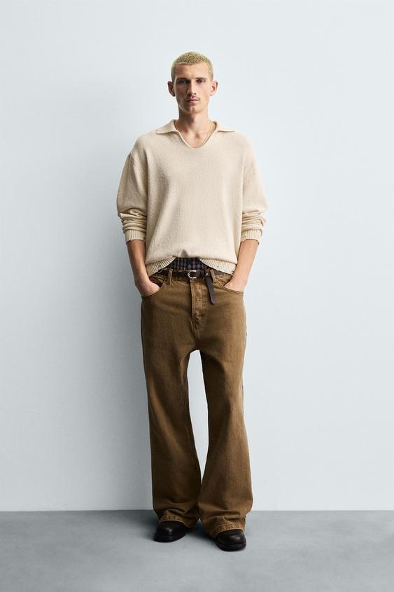 KNIT POLO SHIRT WITH DISTRESSED EFFECT