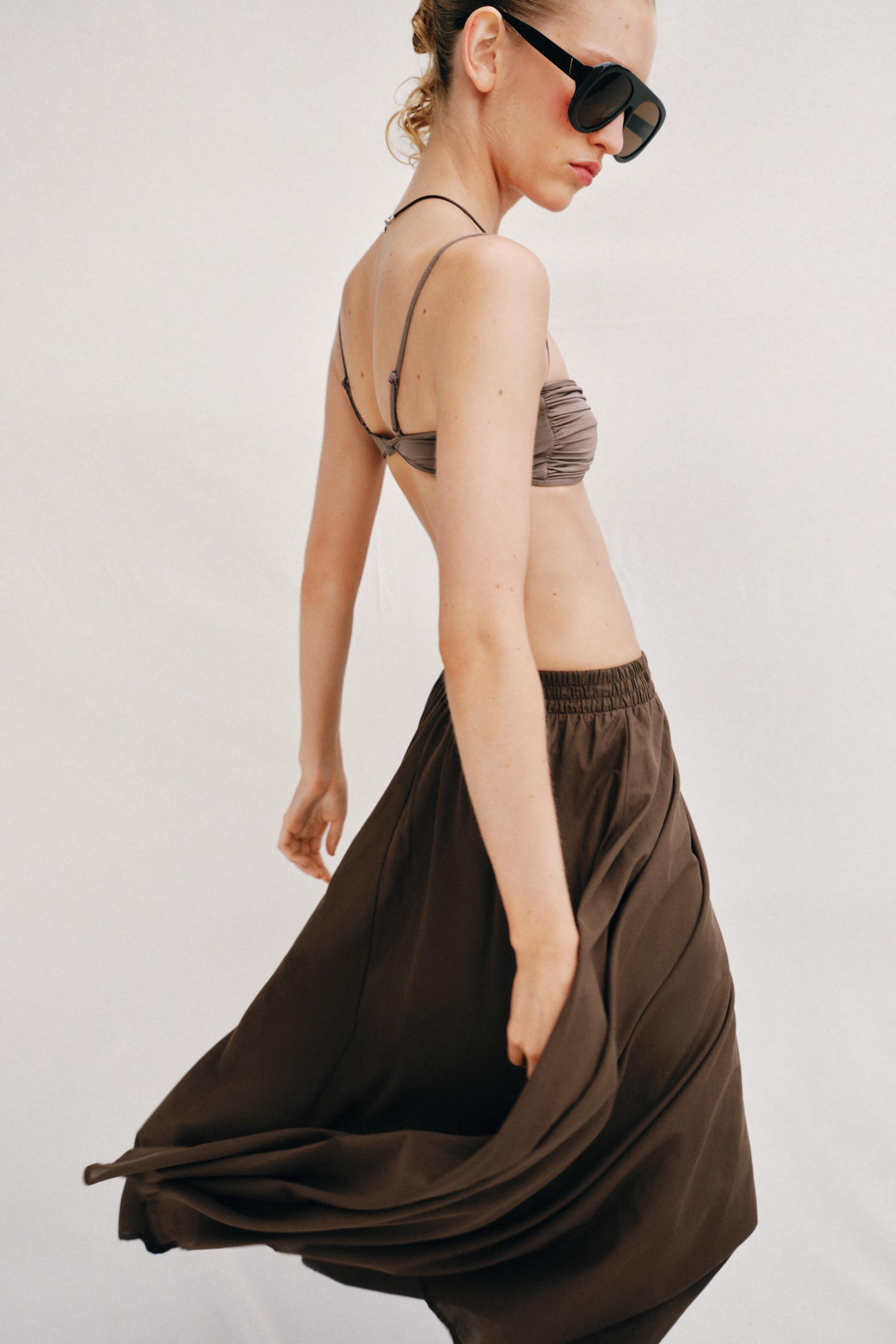 Женские юбки Zara LAYERED MIDI SKIRT — фото 3