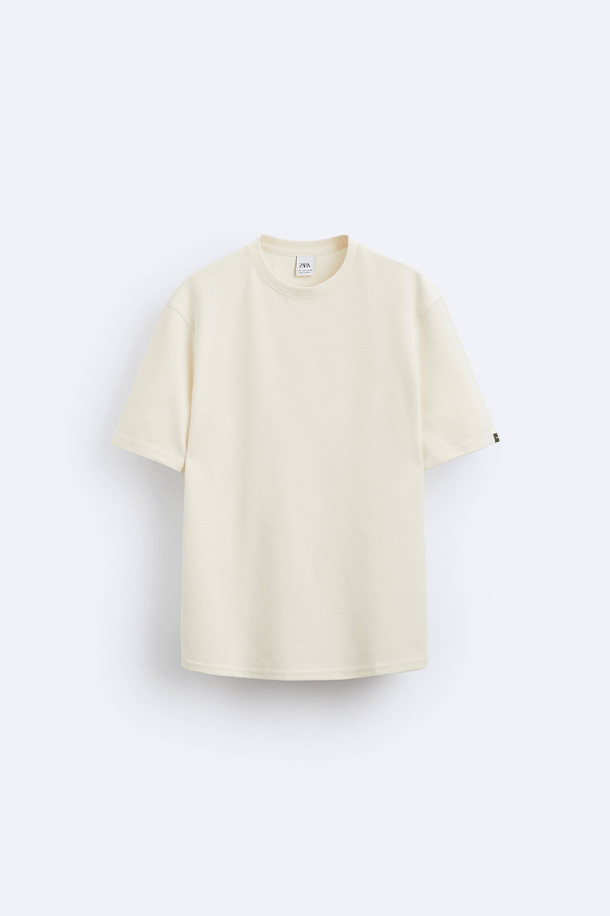 TEXTURED T-SHIRT - Oyster-white