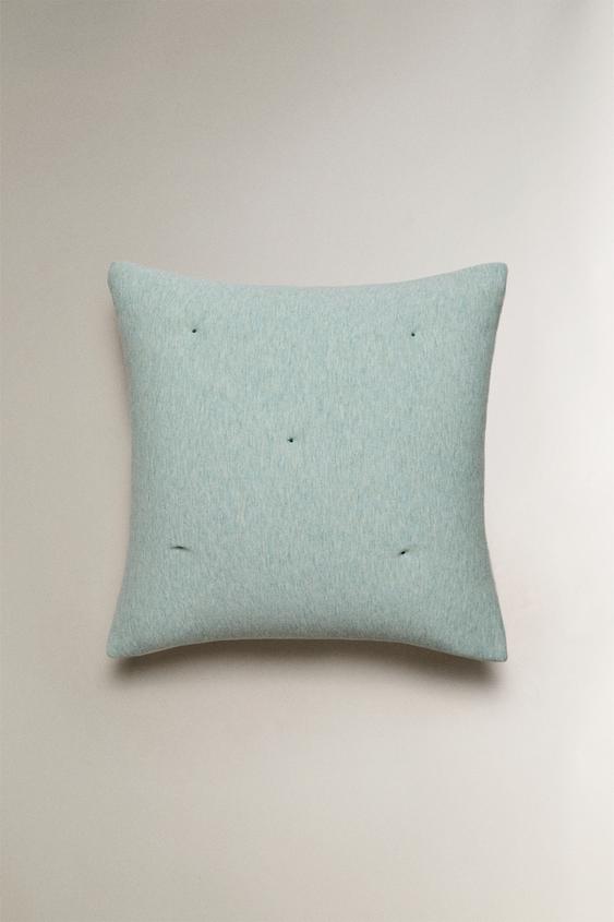 HOUSSE DE COUSSIN ENFANT RÉVERSIBLE JERSEY - Vert de Zara - Image 0