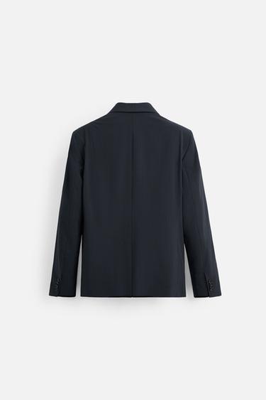 PINSTRIPE SUIT BLAZER - Navy blue by Zara - Image 8