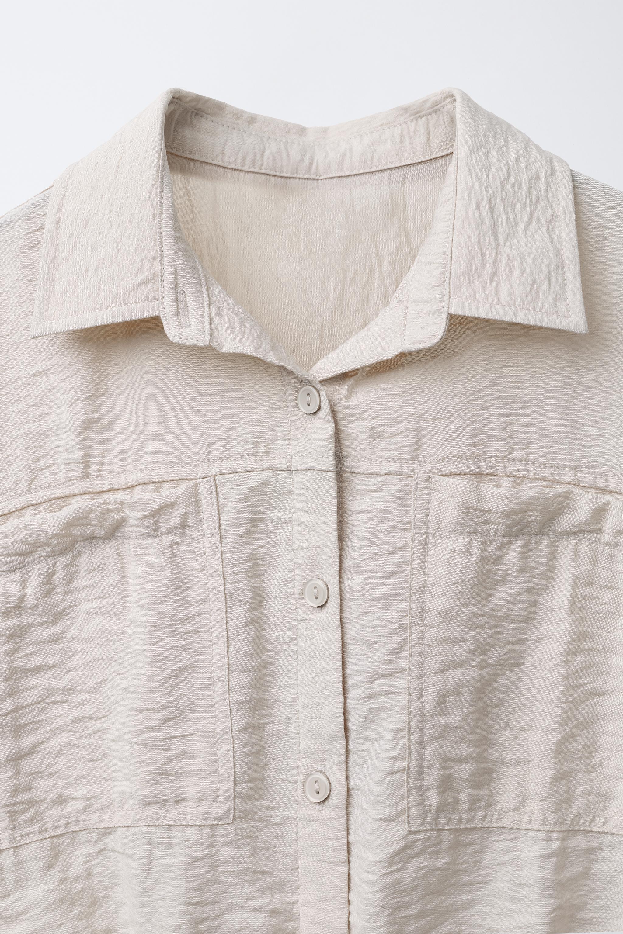 FLOWY SHIRT WITH ELASTIC - Sand | ZARA United States