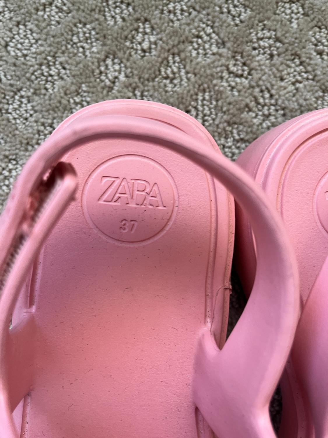 RUBBERIZED PINK LUG SOLE SANDALS ZARA SIZE 6.5, FISHERMAN SANDAL, JELLY SANDAL - Image 5