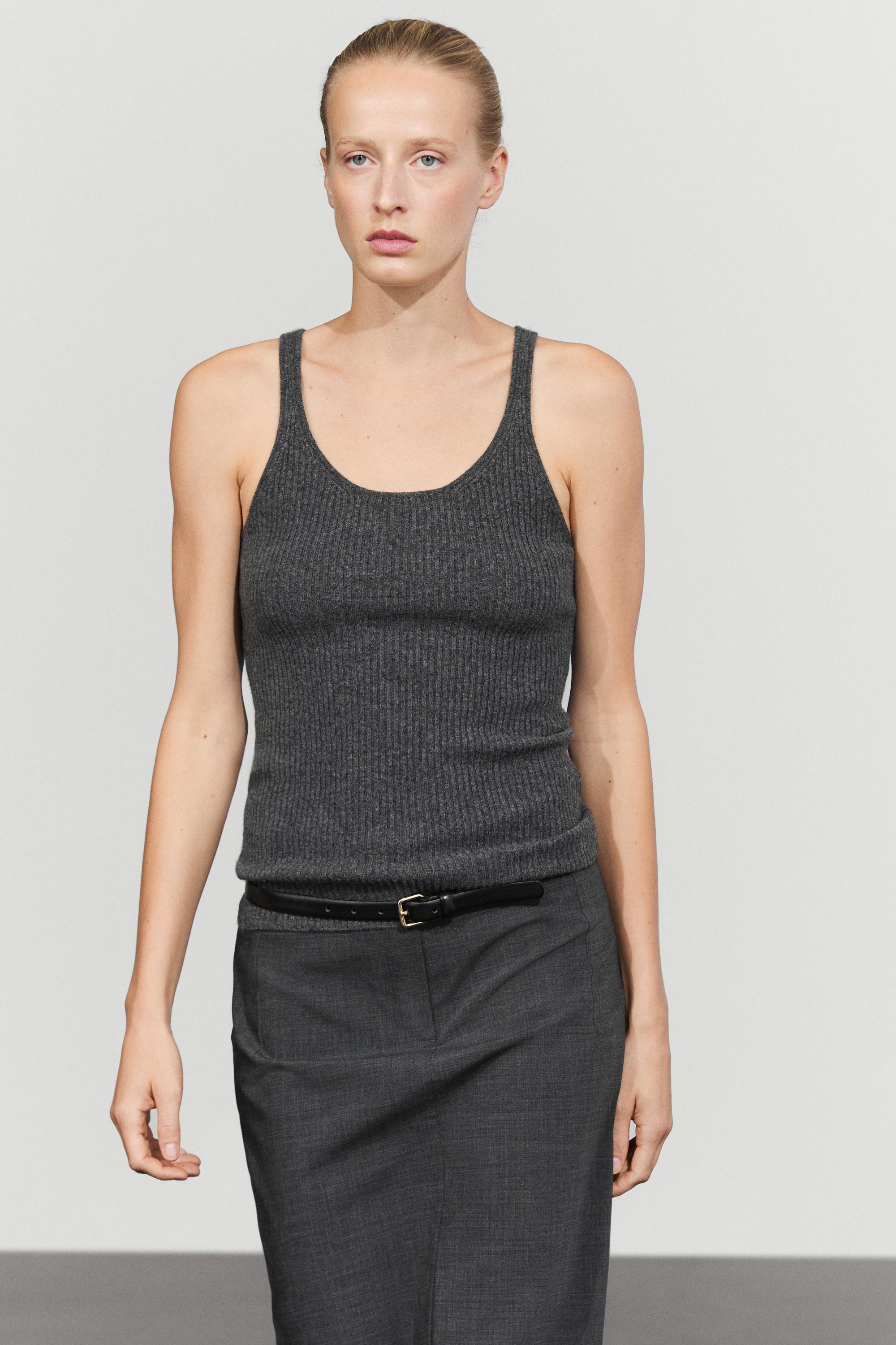 100% cashmere ribbed knit top