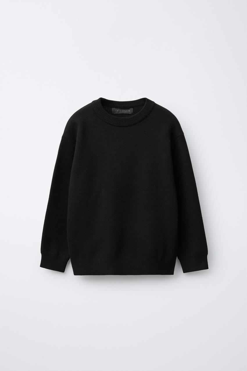 無地ニットセーター - ブラック | ZARA Japan / 日本