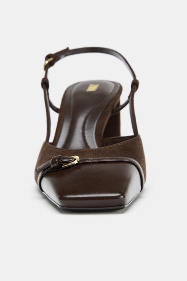 BLOCK HEEL SLINGBACK SHOES - Brown by Zara - Image 4