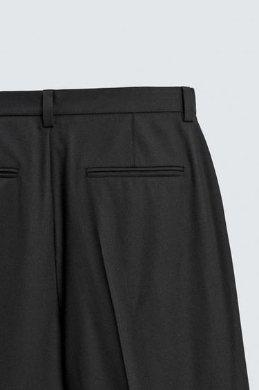 WOOL SUIT TROUSERS - Black by Zara - Image 7