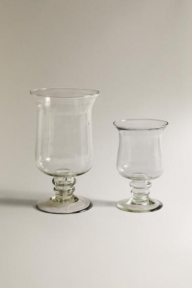 Zara GLASS GOBLET VASE - Greenish