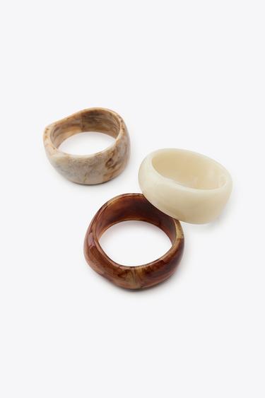 LOT DE 3 BRACELETS RIGIDES - Écru de Zara - Image 3