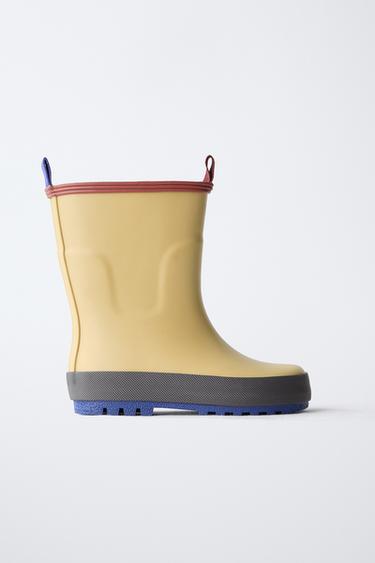 GUMMISTIEFEL IM COLOR-BLOCK-DESIGN - Cremeweiß von Zara