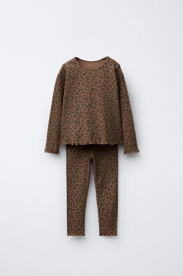 Zara LOOMANAHAMUSTRIGA SOONIKKOES T-SÄRGI JA RETUUSIDE KOMPLEKT - Brown - Pilt 0