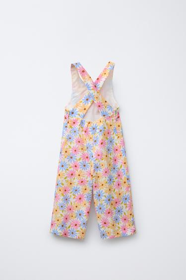 FLORAL LINEN BLEND JUMPSUIT - Multicoloured by Zara - Image 1