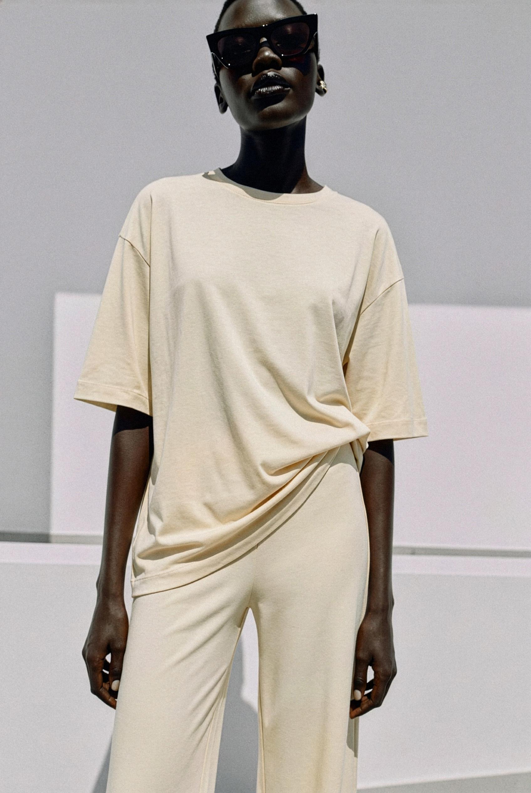 Zara Dökümlü Palazzo Pantolon görsel 2