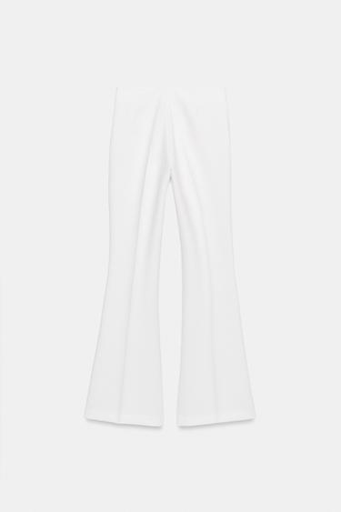 PANTALON FLARE À COUTURES LATÉRALES - Blanc de Zara - Image 6