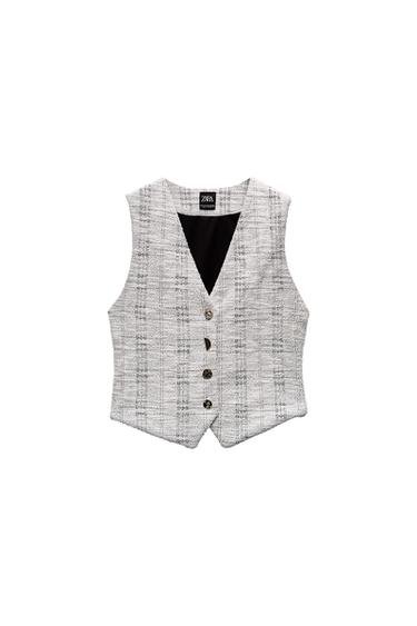 TEXTURED JACQUARD BUTTONED WAISTCOAT
