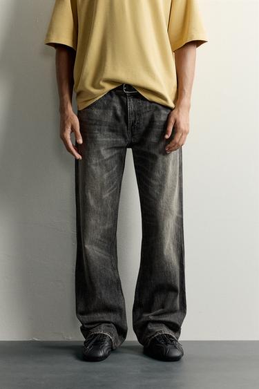 Zara FLARE FIT JEANS - Charcoal