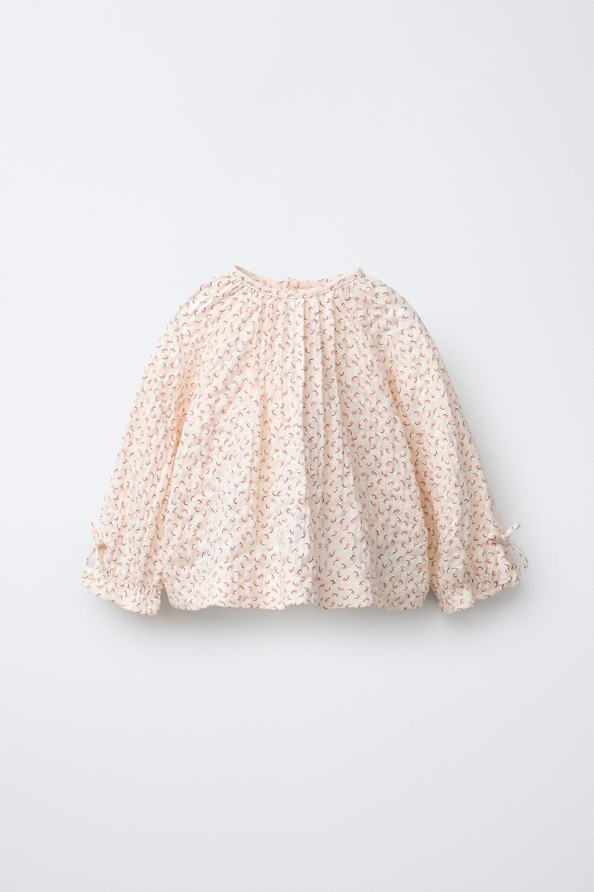 ZARA Kidscotton flower top floral blouse ruffles Size 8 year 128 cm ZARA Kidscotton flower top floral blouse ruffles Size 8 year 128 cm