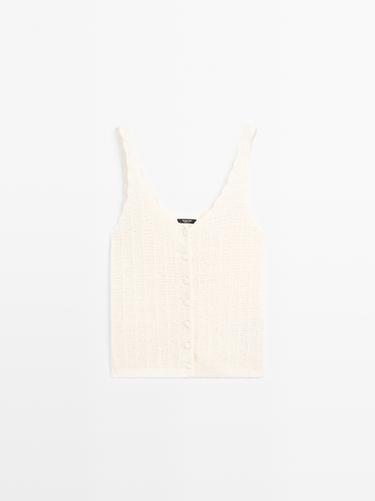 Top crochet detalle botones - 318 de Zara