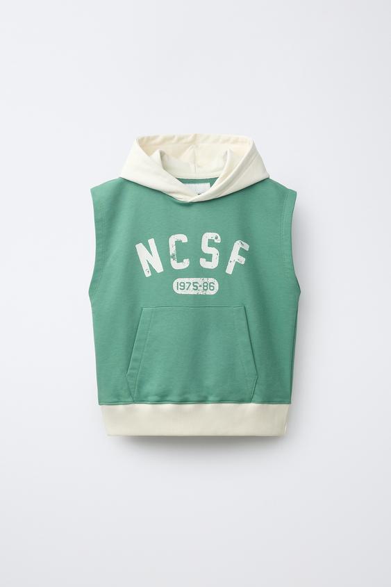 HOODED JOGGING VEST - Green de Zara - Imagen 0