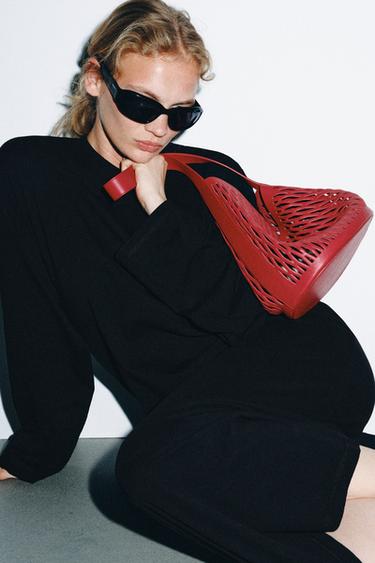 TASCHE AUS LOCHLEDER - Rot von Zara