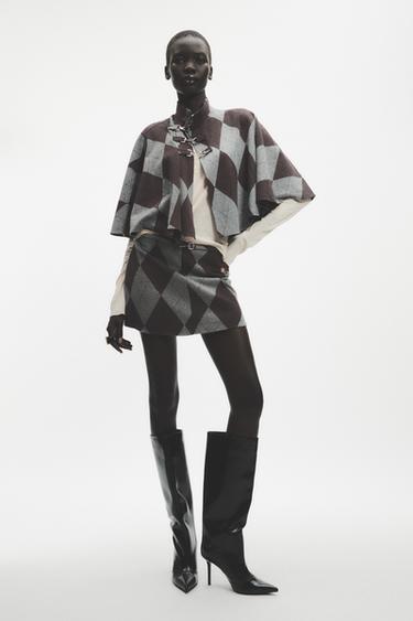 ARGYLE CAPE - mink brown by Zara - Image 0