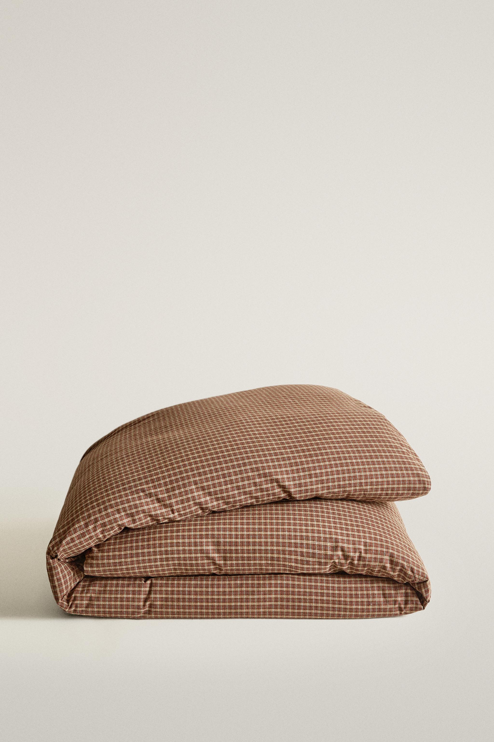 HOUSSE DE COUETTE À CARREAUX FLANELLE (160 G/M²)