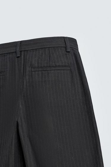 RELAXED FIT PINSTRIPE TROUSERS - Blue by Zara - Image 9