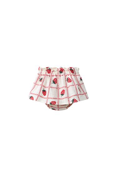 BRAGUITA FALDA BORDADO FRESAS CASA LAWA X ZARA KIDS - Crudo de Zara