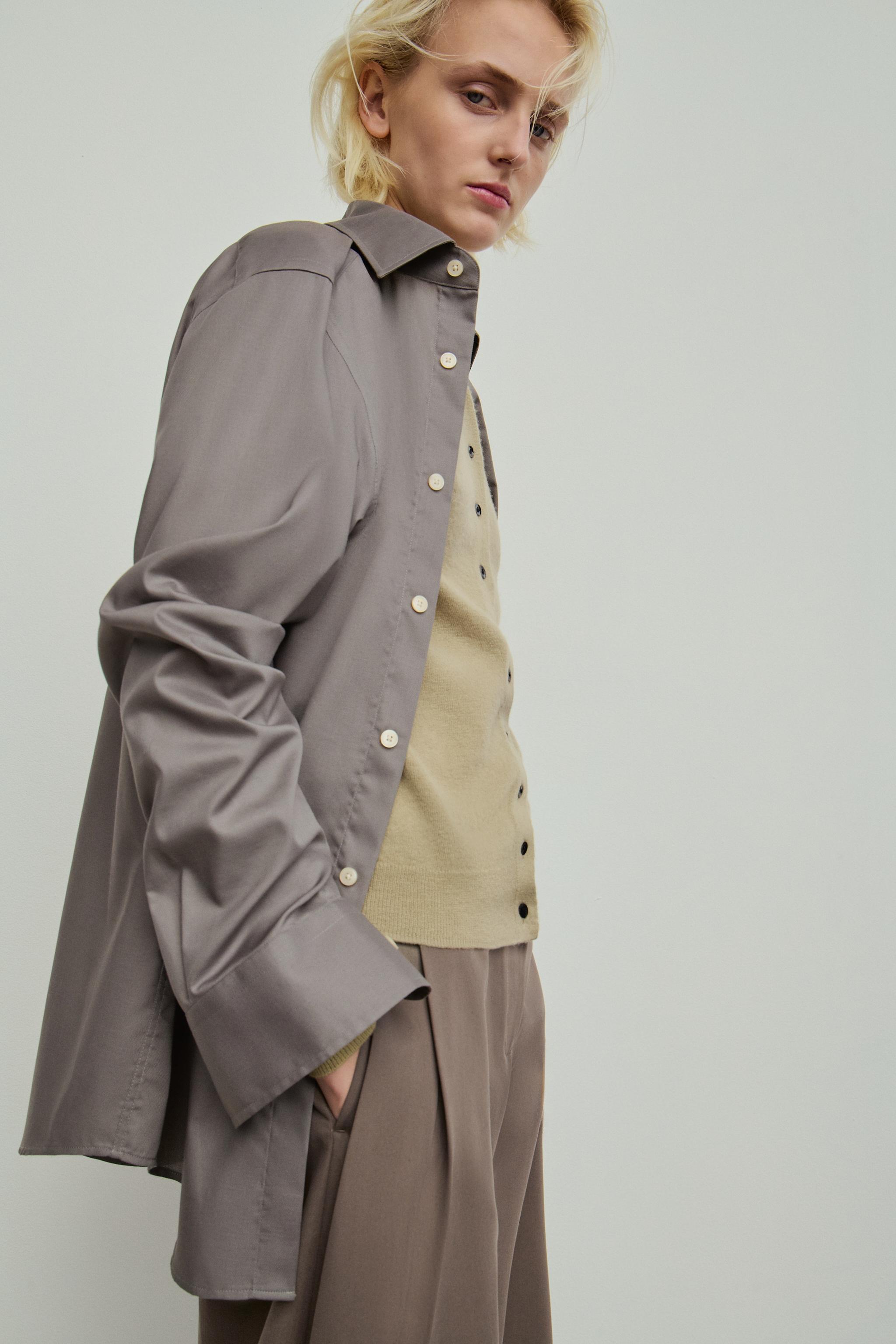 Женские куртки Zara 100% EXTRA-SOFT WOOL V-NECK JACKET — фото 4