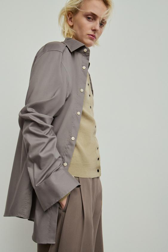 100% EXTRA-SOFT WOOL V-NECK CARDIGAN - Greenish by Zara - Image 3