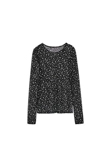 PRINTED TULLE T-SHIRT