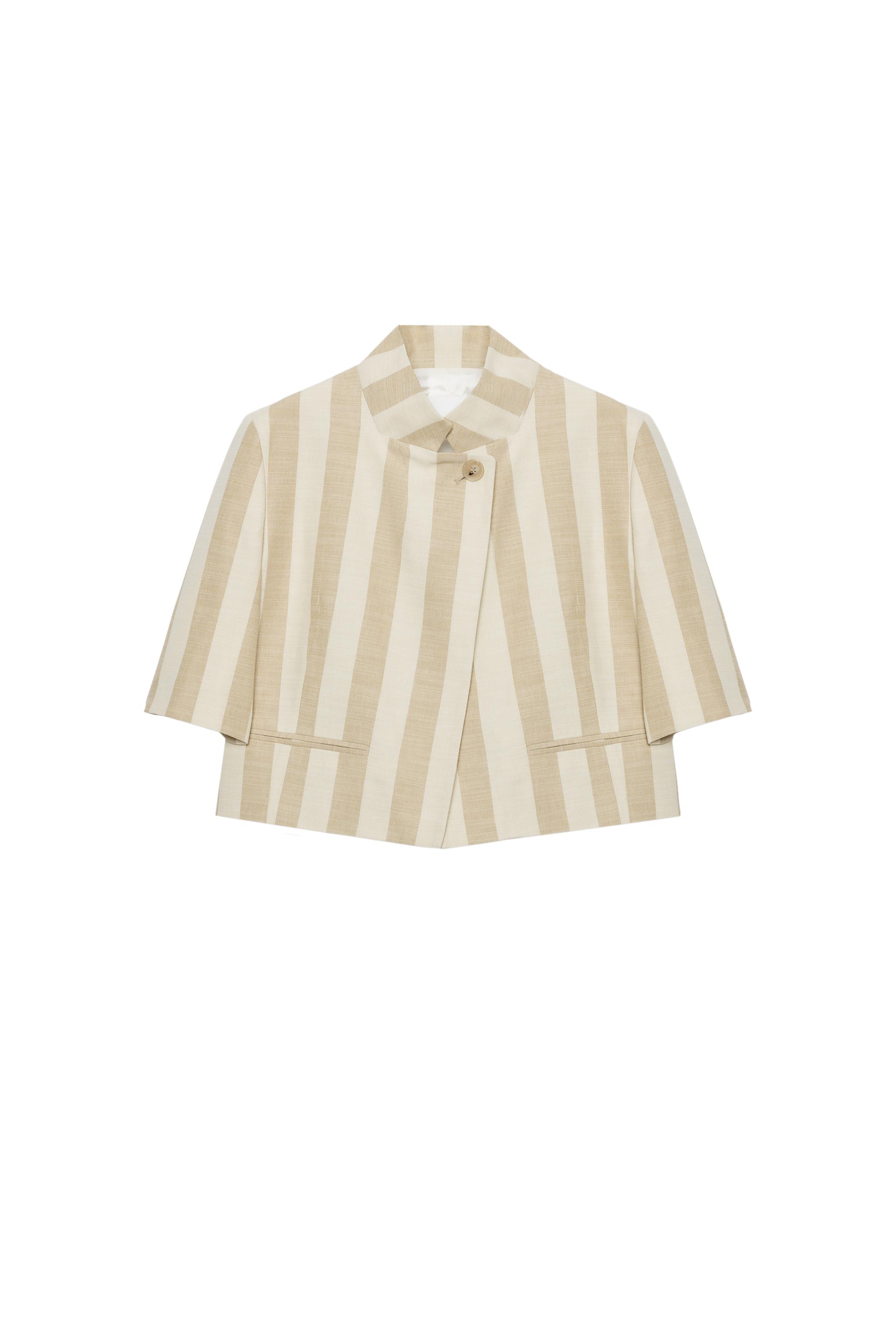 ZW COLLECTION ショートスリーブ クロップドブレザー - エクリュ