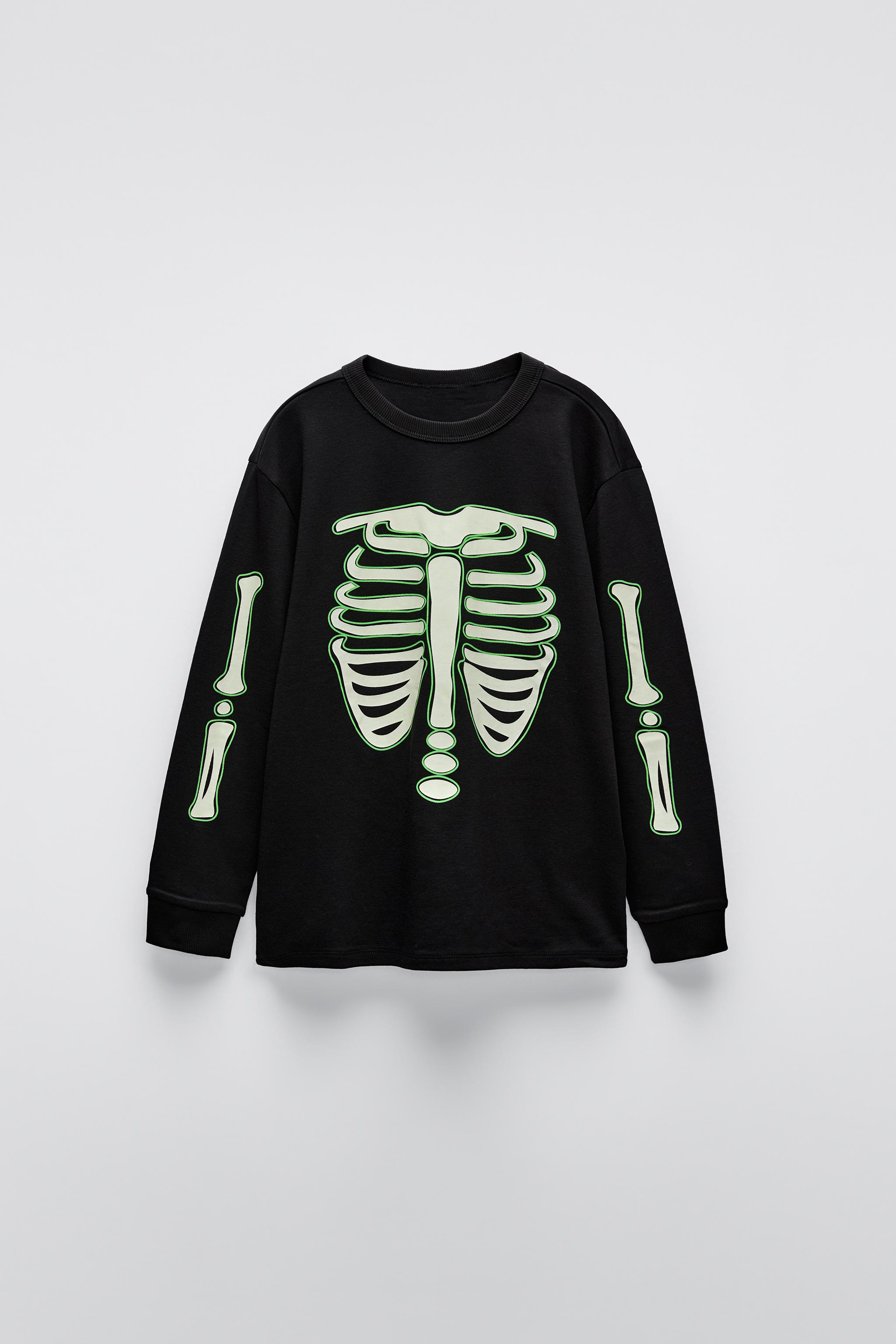 6 14 ANOS PIJAMA ESQUELETO GLOW IN THE DARK Negro ZARA Espana